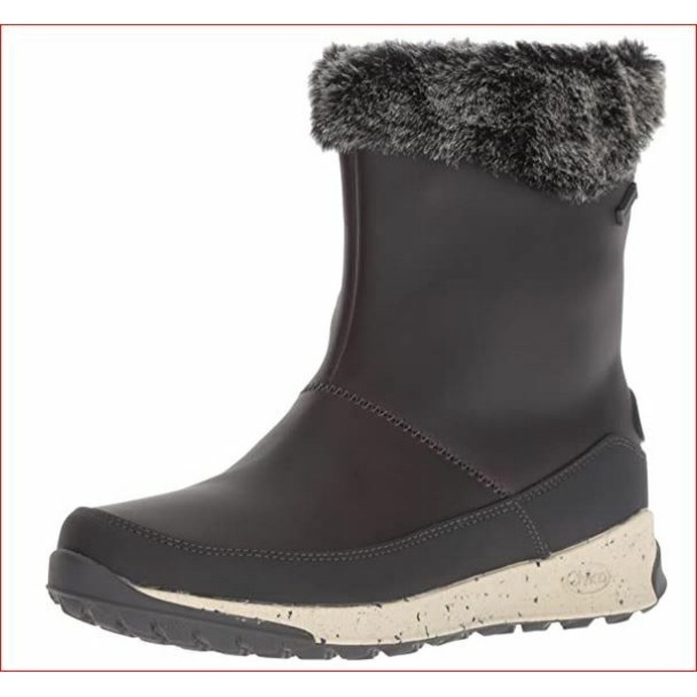 Chaco Womens Waterproof Winter Boots Black Faux Fur J106780 Size 6